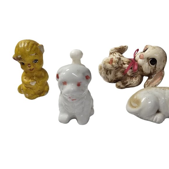 Vtg Ceramic Animals & 1950s Rooster Salt & Pepper Shakers Japan Mixed Animals - Picture 7 of 7